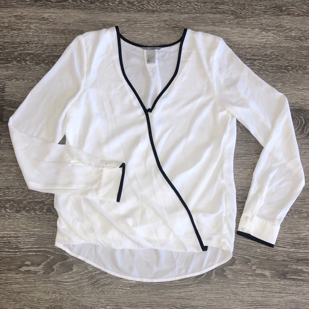 H&M v-neck layered long sleeve blouse